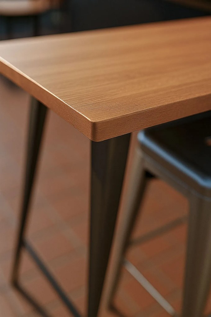 Stó Torix Wysoki Prostoktny Drewno Naturalne