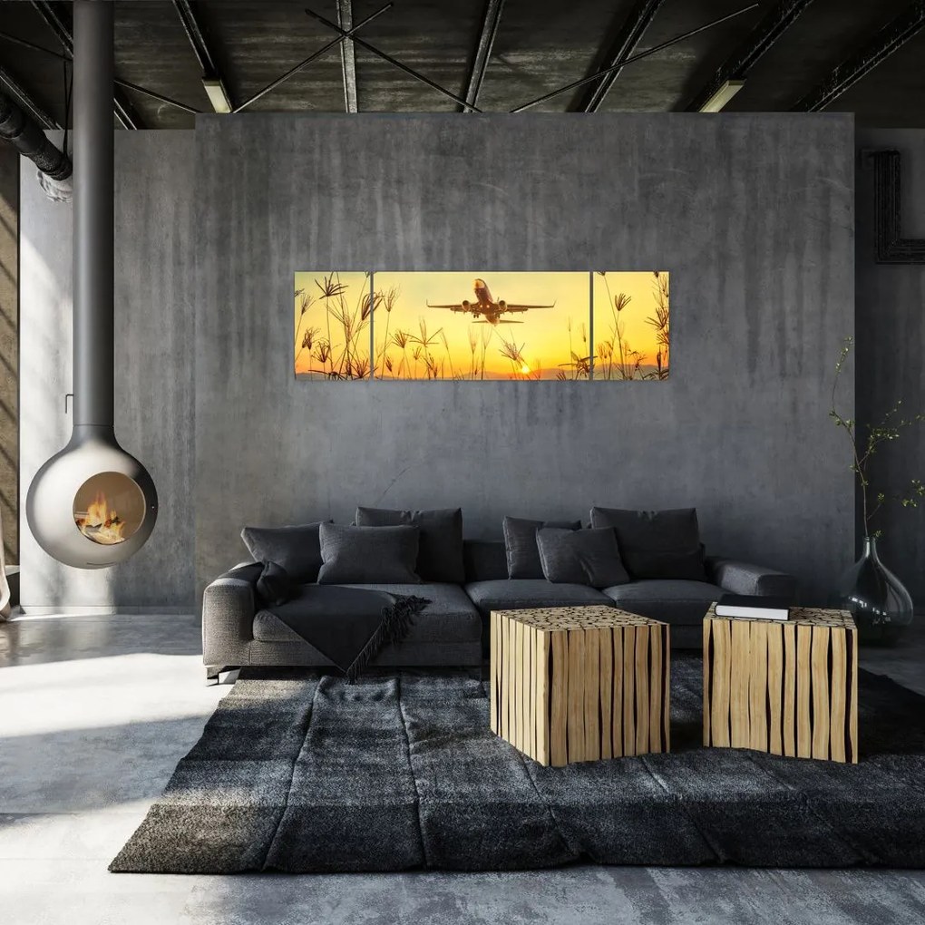 Obraz startującego samolotu (170x50 cm)
