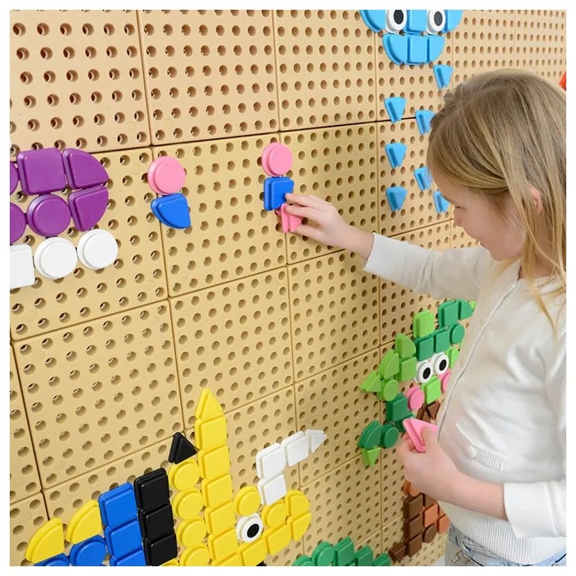 Masterkidz zestaw kołeczki w kształcie figur geometrycznych 64szt do tablic stem