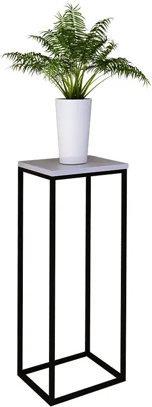 Nowoczesny stojący kwietnik czarny + beton Z8-W68