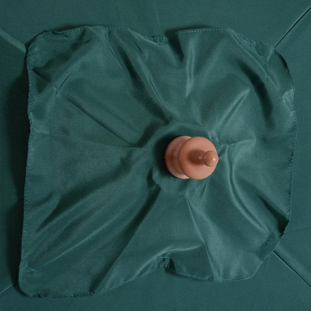 Outsunny Parasol Ogrodowy Gięty Drewno Jodłowe Poliester Zielony 200x150x230cm | Aosom PL