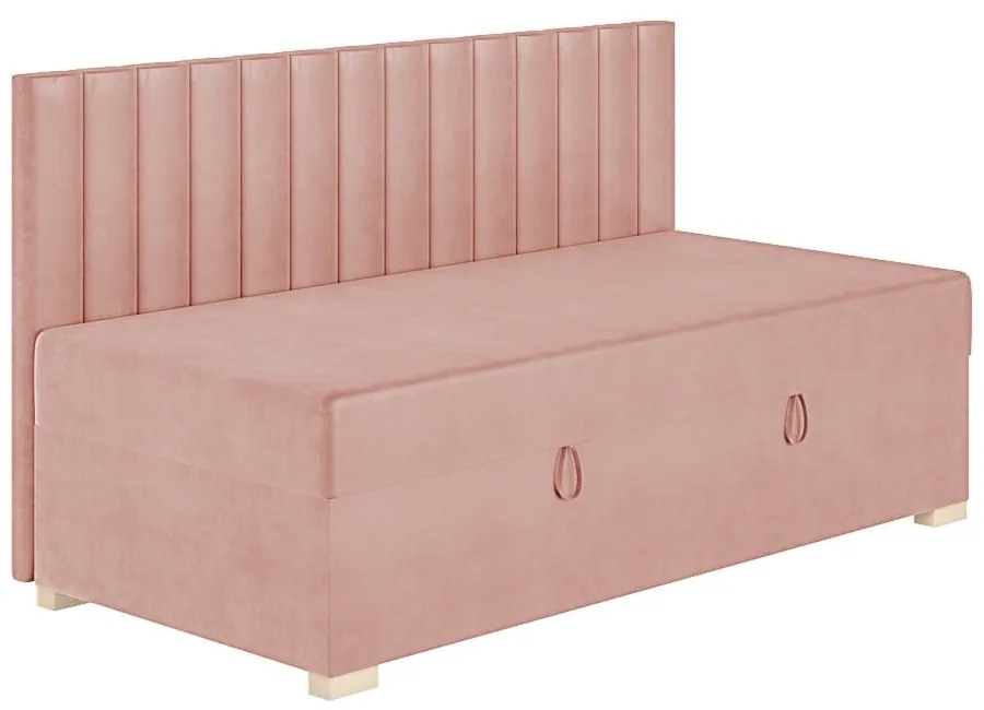 Różowe łóżko dziecięce ze schowkiem i materacem 90x200 cm Chill – Ghado
