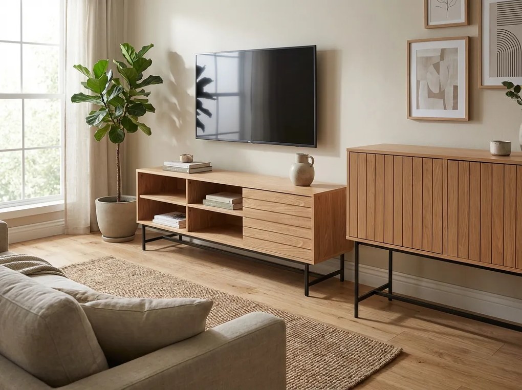 Szafka RTV VALMOR 140x40 cm, dekor dąb