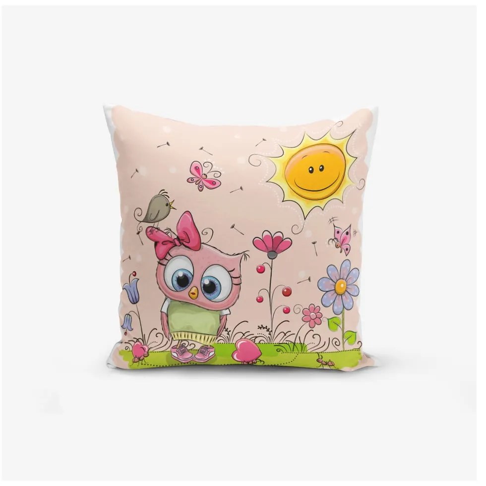 Dziecięca poszewka na poduszkę 43x43 cm Pink Owl – Mila Home