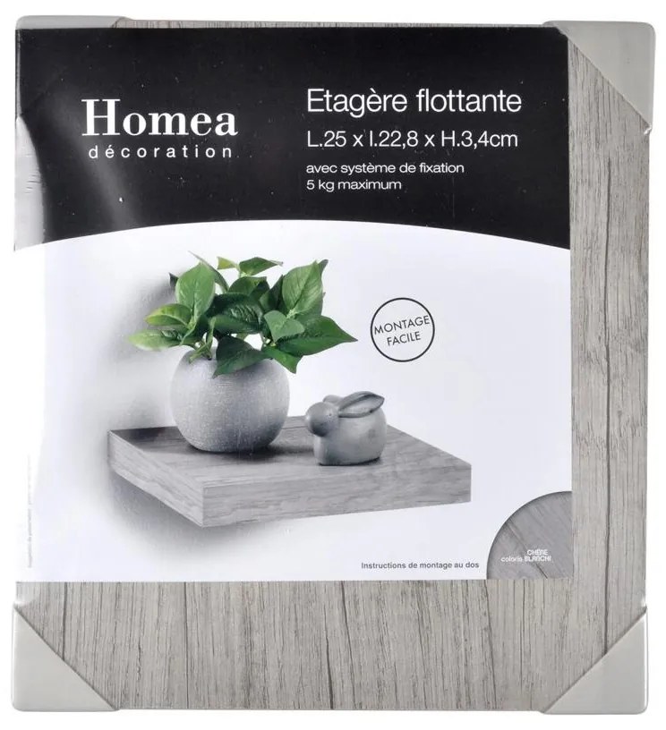 Półka wisząca na ścianę z MDF, dł. 25 cm