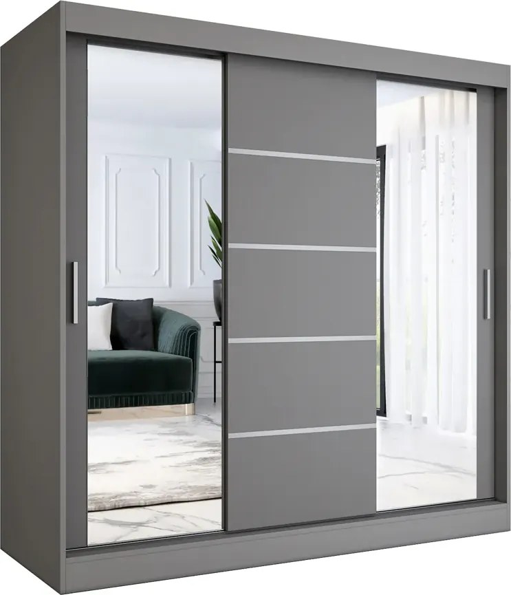 Przesuwna szafa antracytowa 200 cm H5-S38