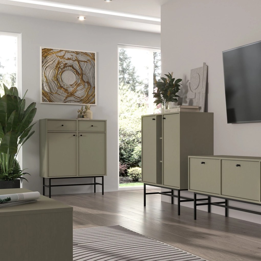 Komoda TORINO 84 cm do Salonu Sypialni Odcienie zieleni