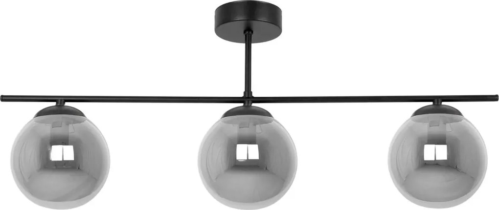 Grafitowa lampa sufitowa z 3 szklanymi kloszami - 7X A705 L4-P54