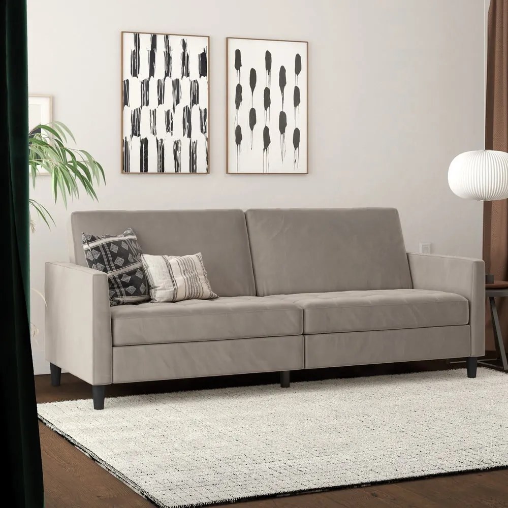 Beżowa aksamitna sofa 207 cm Presley – Støraa