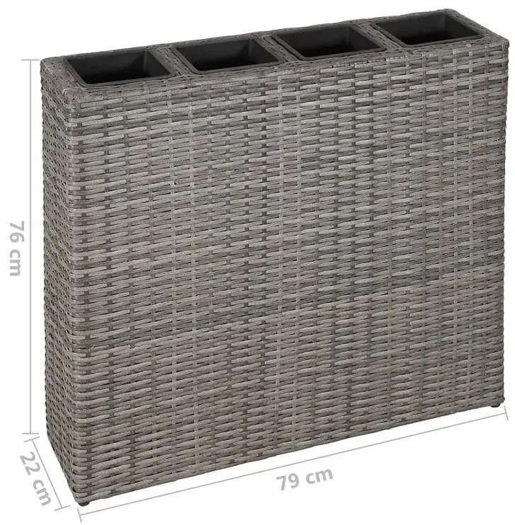 Szara duża donica ogrodowa z technorattanu - Irvan