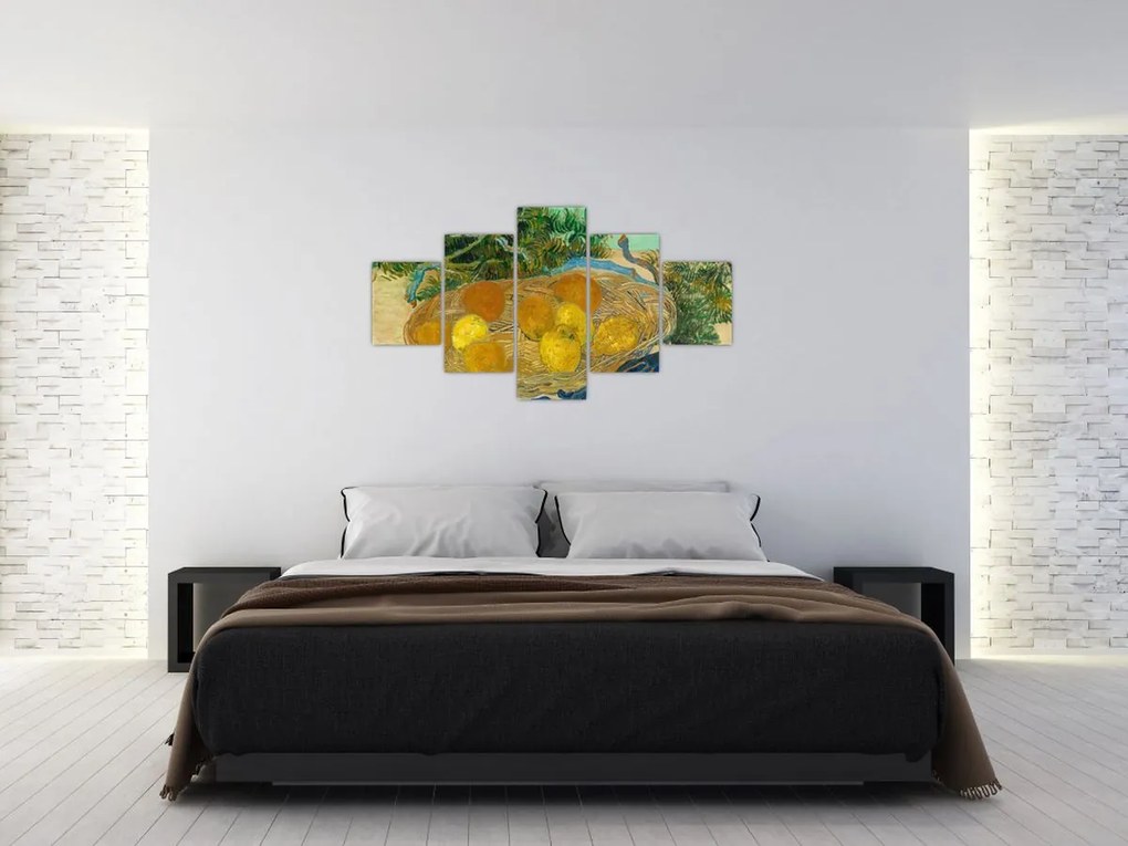 Obraz - Vincent van Gogh, Still Life of  Oranges and Lemons with  Blue Gloves, reprodukcje (125x70 cm)