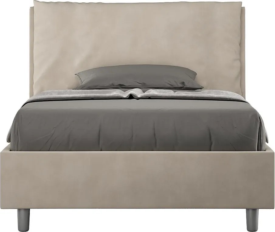 Łóżko bez stelaża tapicerowane 120x200 microfibra piaskowy Antea Large