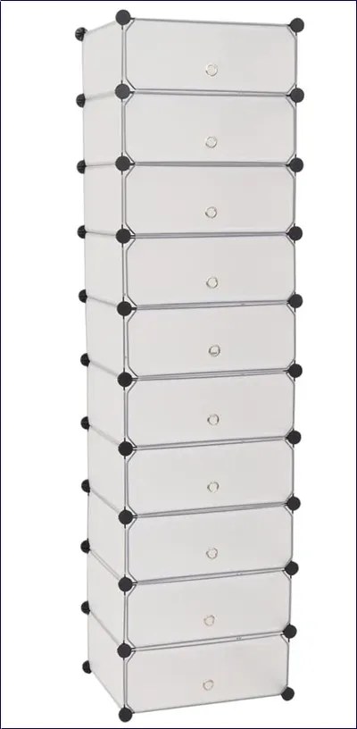 Biała wysoka szafka na buty E1-G64