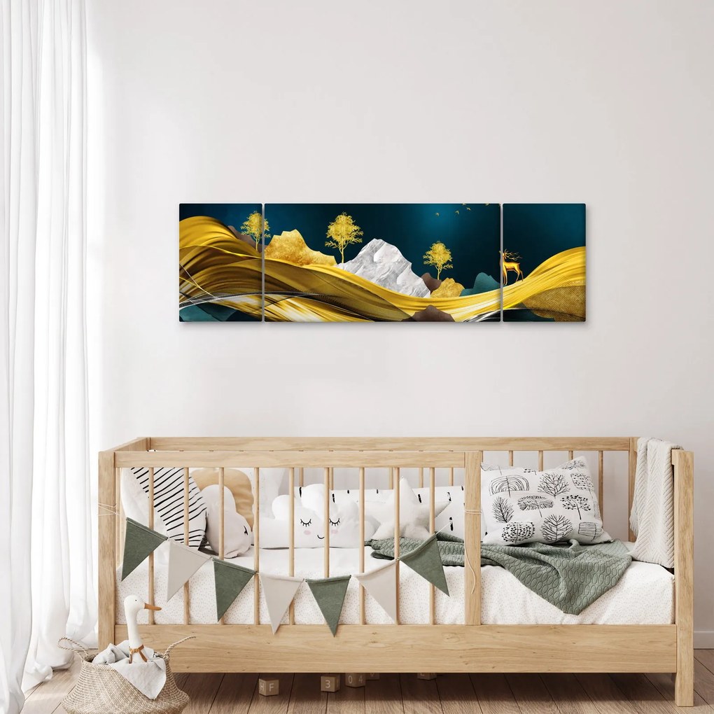 Obraz - Jeleń w krajobrazie (170x50 cm)