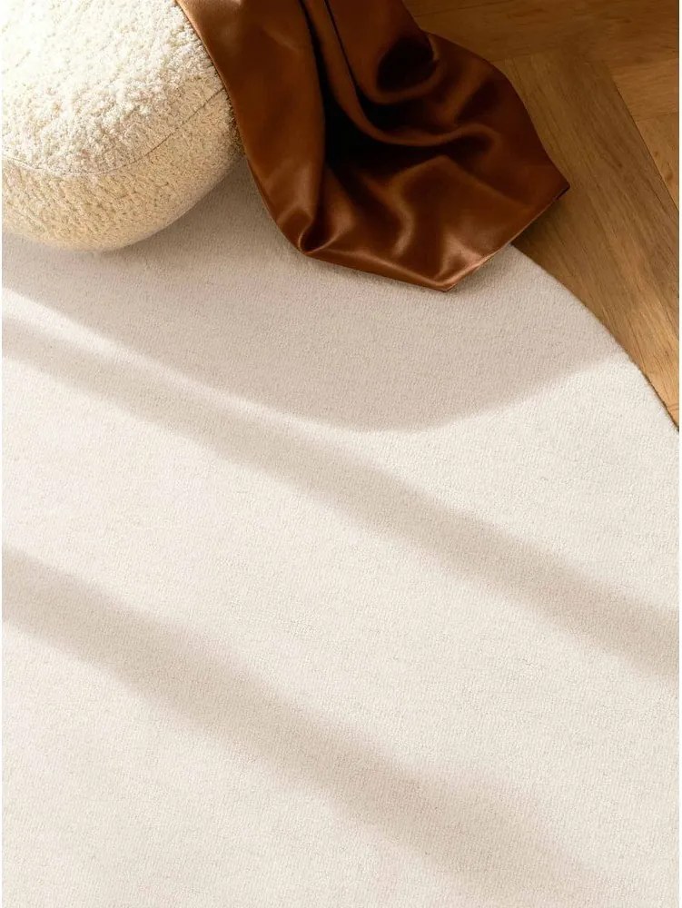 Kremowy wełniany okrągły dywan tkany ręcznie ø 200 cm Puristic Knots – Elle Decoration