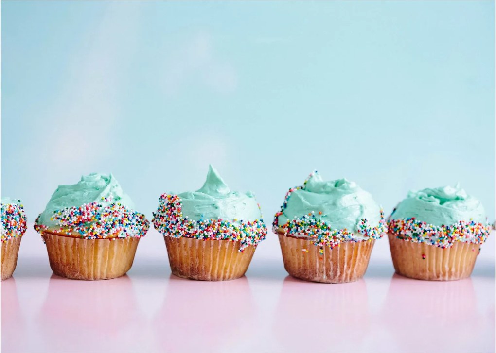 Obraz na szkle cupcakes (70x50 cm)