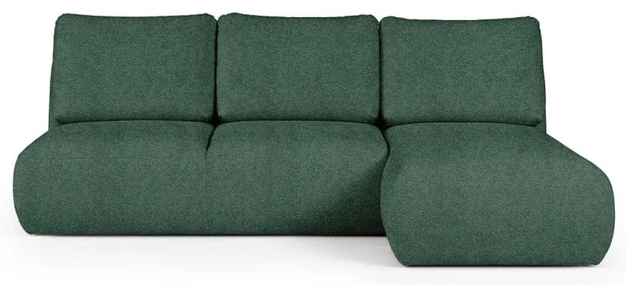 Zielony narożnik z materiału bouclé (prawostronny/z szezlongiem) Mirel – Rodier