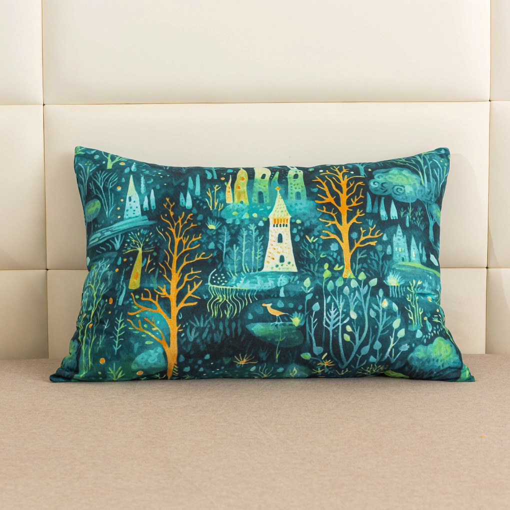 Dekoracyjna poszewka na poduszkę NEON FOREST 50x70 cm, kolorowa