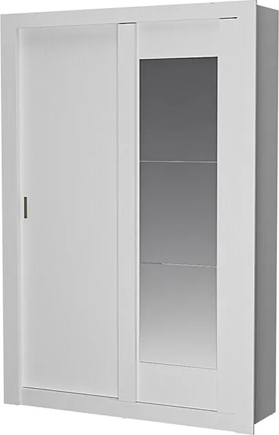 Szafa PETTERI – 2 pary drzwi przesuwanych – Lustro – Dł. 152 cm – Kolor biały