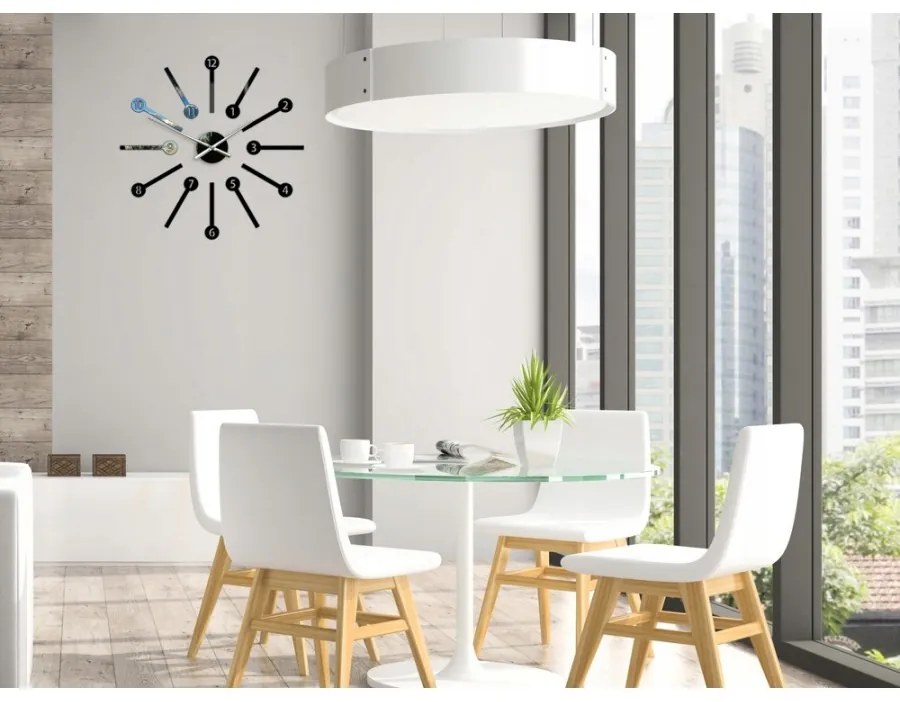 Zegar ścienny naklejany duży nowoczesny akrylowy na ścianę do salonu loft