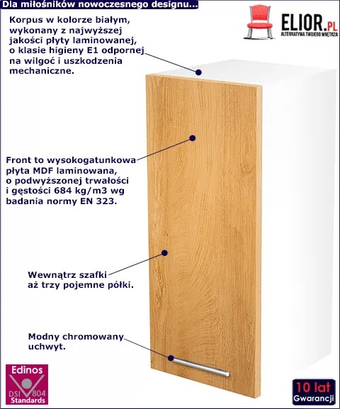 Kuchenna szafka górna dąb miodowy Limo 23X Ecruz