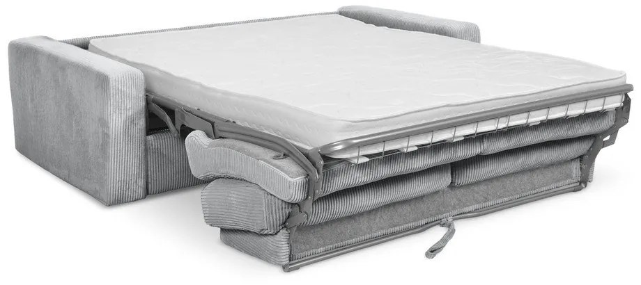 Jasnoszara sztruksowa rozkładana sofa 195 cm Nona – Makamii