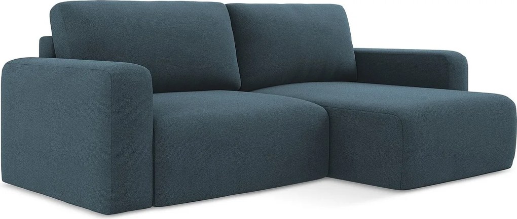 Narożnik prawostronny z funkcją spania - z tkaniny strukturalnej - jeans - KONA