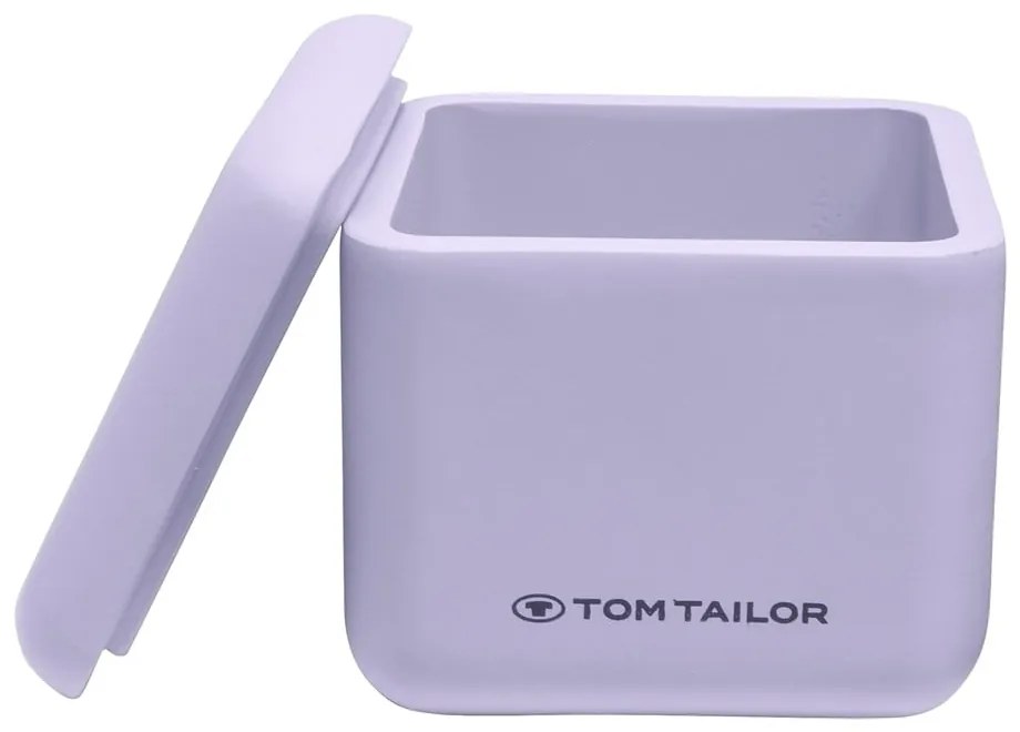 Fioletowy organizer łazienkowy na waciki z żywicy polimerowej Tom Tailor T-Rounded – Wenko
