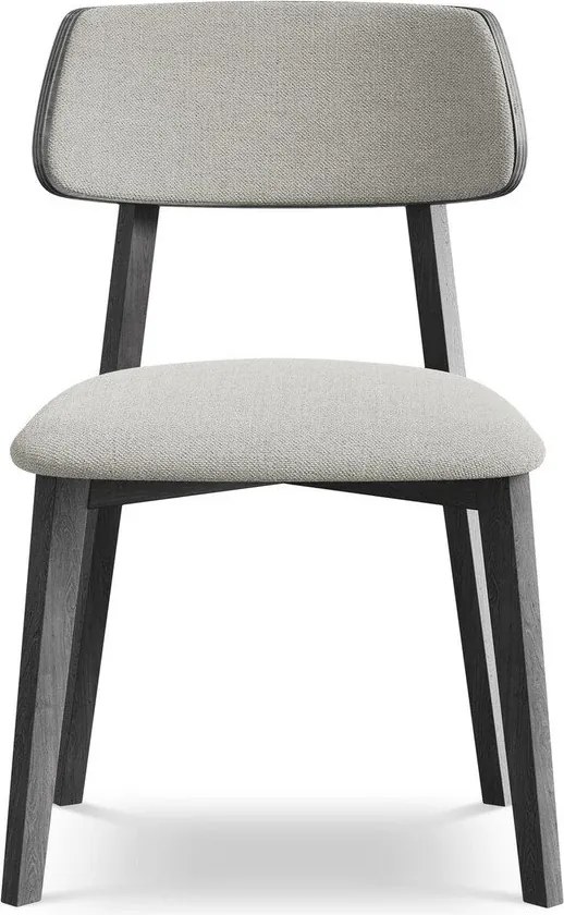 Jasnoszare krzesło z litego drewna Niu – Makamii