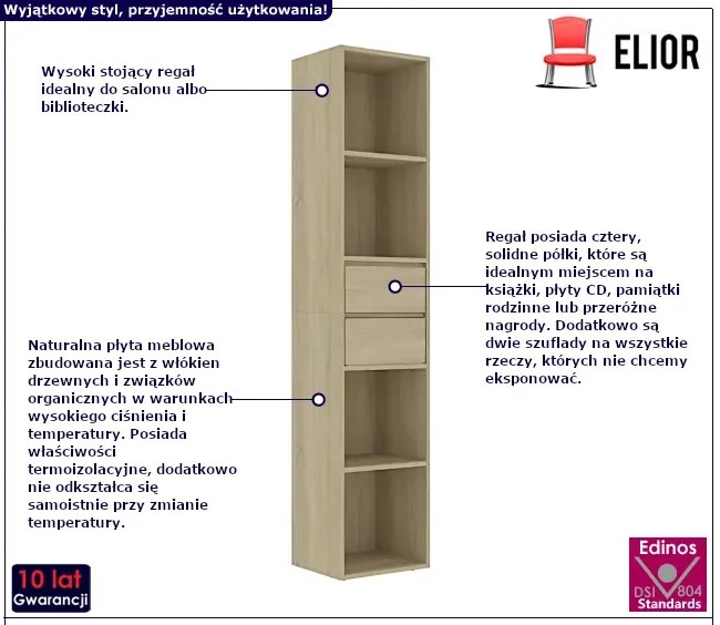 Regał z szufladami w kolorze dębu sonoma - Losan