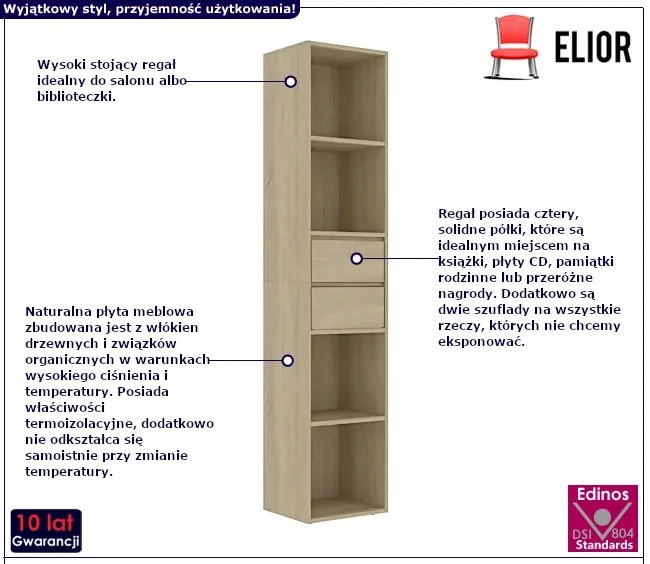 Regał z szufladami w kolorze dębu sonoma Moslo