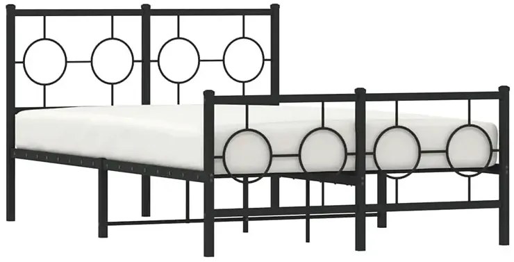 Czarne metalowe łóżko 120x200cm - SLIM