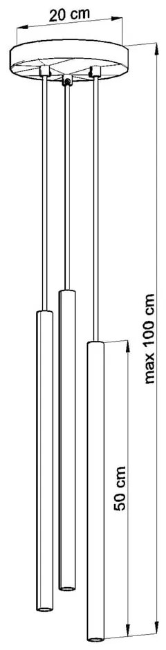 Czarna metalowa lampa wisząca ø 20 cm Fideus – Sollux