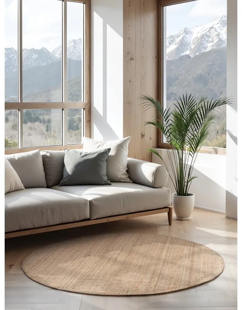 Okrągły dywan z juty w naturalnym kolorze ø 160 cm Bouclé Jaipur – Hanse Home