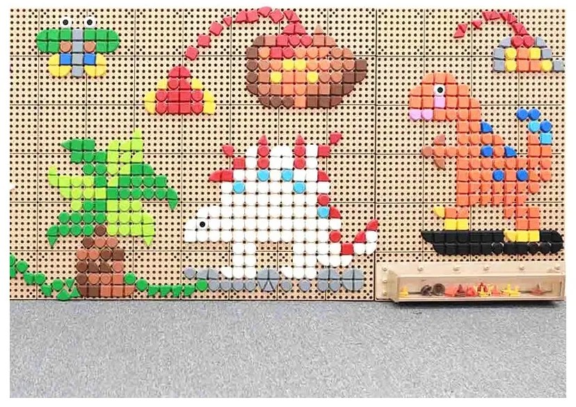Masterkidz zestaw kołeczki w kształcie figur geometrycznych 64szt do tablic stem