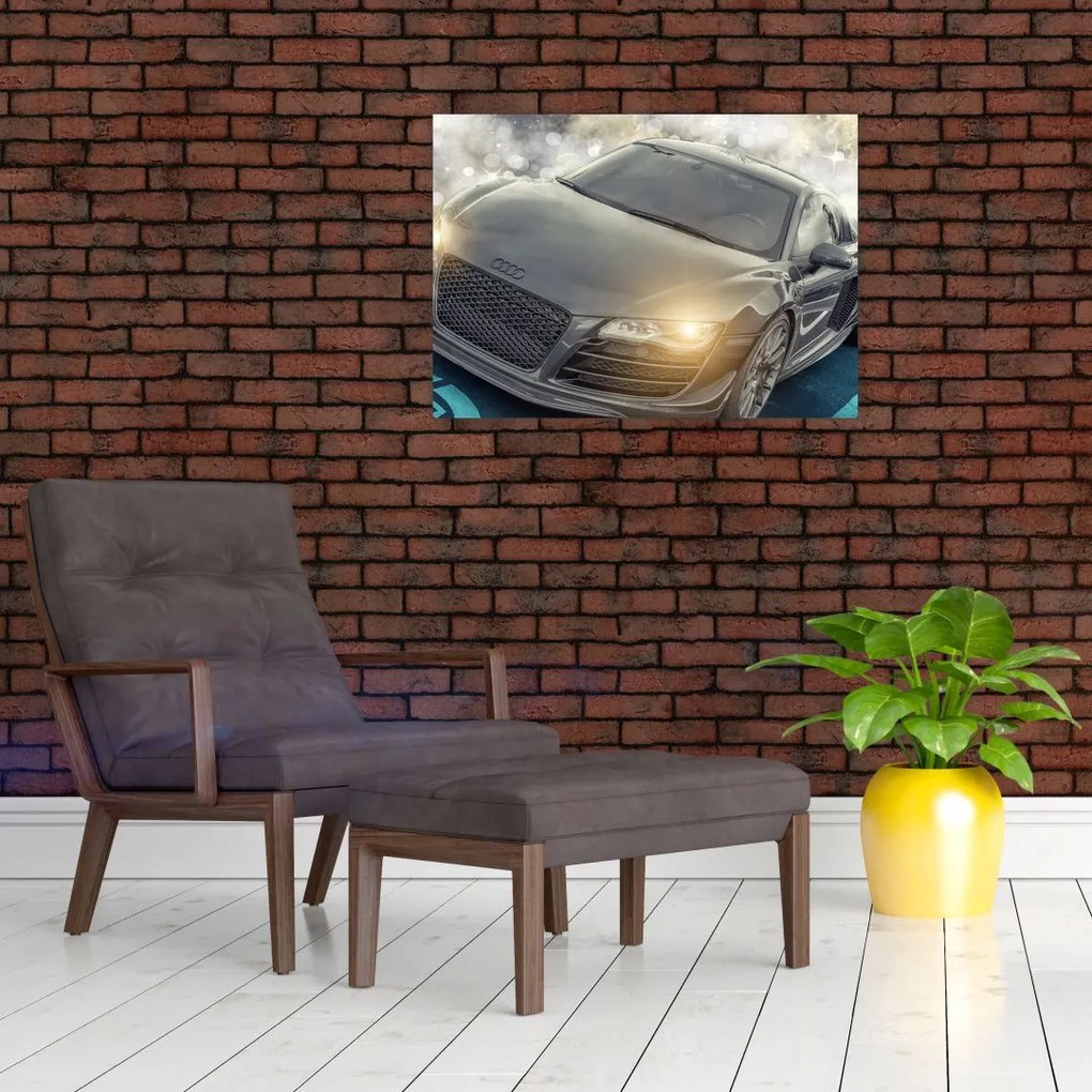 Obraz samochodu Audi - szary (70x50 cm)