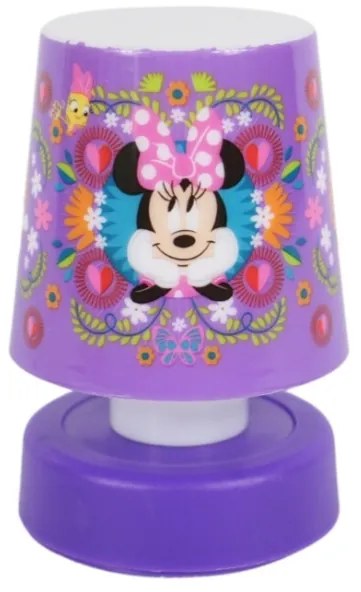 Lampka nocna LED dla dzieci MINNIE 11 cm fioletowa