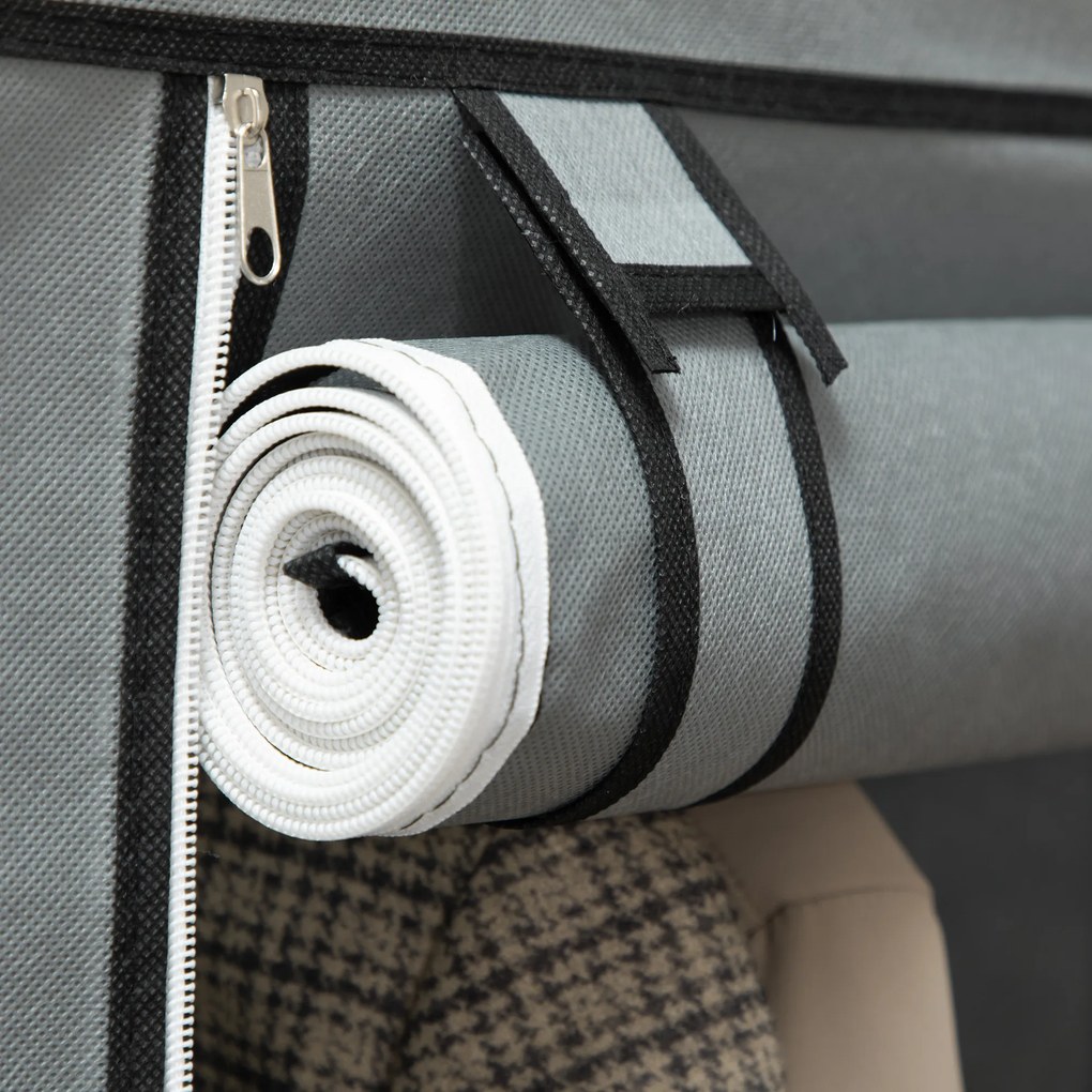 HOMCOM Szafa z tkaniny Składana z 8 poziomami i drążkami na ubrania Praktyczne przechowywanie | Aosom PL