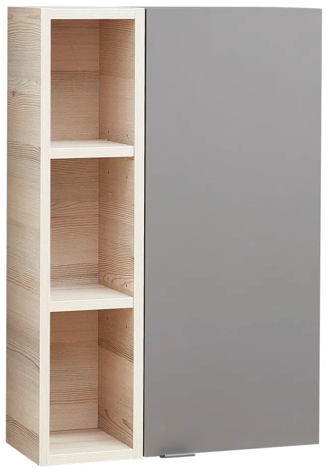 Szaro-naturalna wisząca szafka łazienkowa w dekorze sosny 70x45 cm Quickset 394 – Pelipal