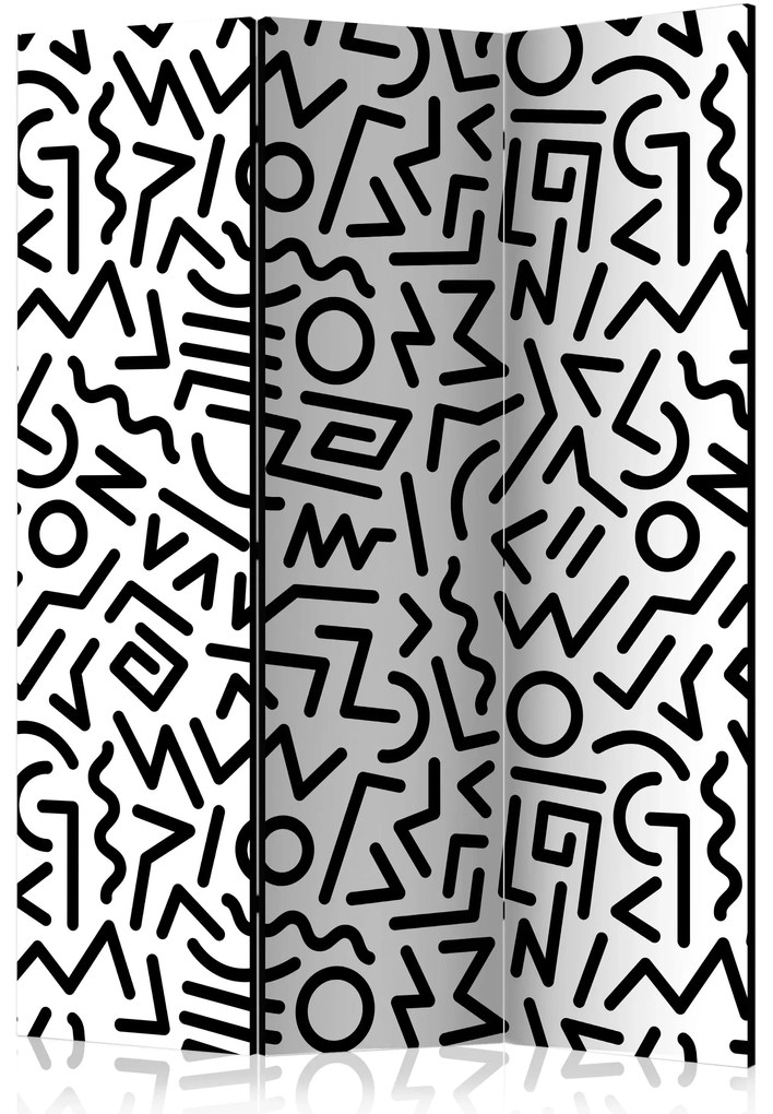 Parawan akustyczny Tła i desenie 135x172 cm 3-częściowy czarny ARTGEIST B