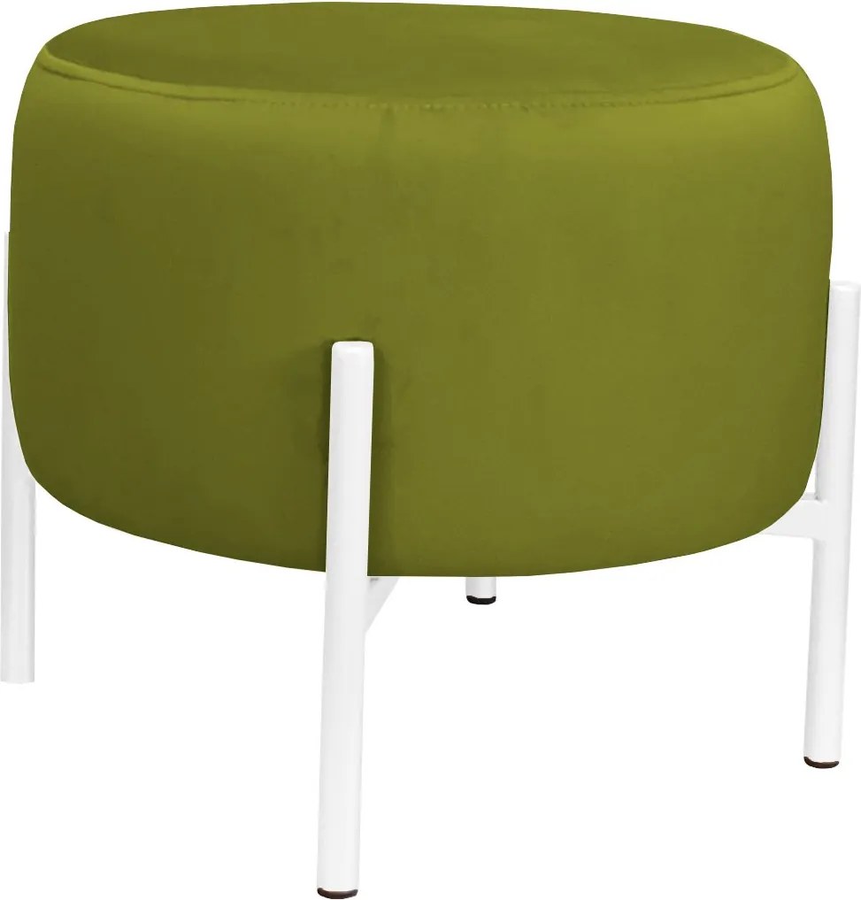 Pufa OLA loft ławka podnóżek metal : Kolor Stelaża - Biały, Kolor tkaniny - VELVET - BL75, Typ tkaniny - Velvet