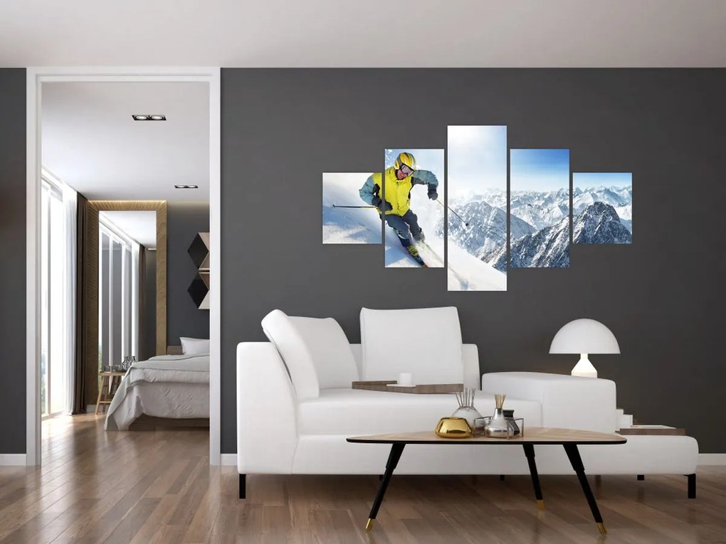 Obraz - Narciarz (125x70 cm)