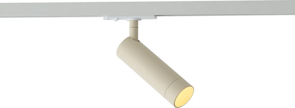 Nowoczesny reflektor beżowy z białym adapterem do 1-fazowego systemu szynowego GU10 35mm - Iconic Jeana Luxe