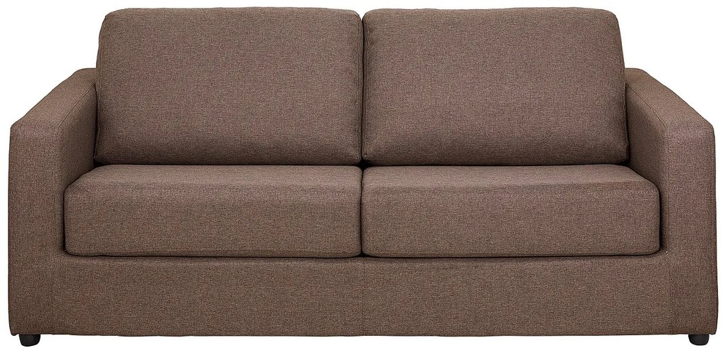 Kanapa 3-osobowa rozkładana typu express z brązową tapicerką - Miejsce do spania 140 cm - Materac 14 cm - DONETO