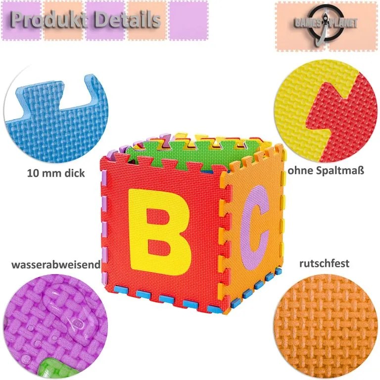 GAMES PLANET Piankowe puzzle cyfry i litery, 86 elementów