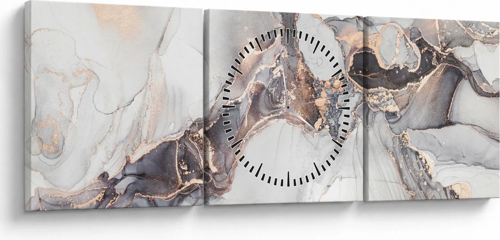 Obraz - Imitacja marmuru (z zegarem) (90x30 cm)