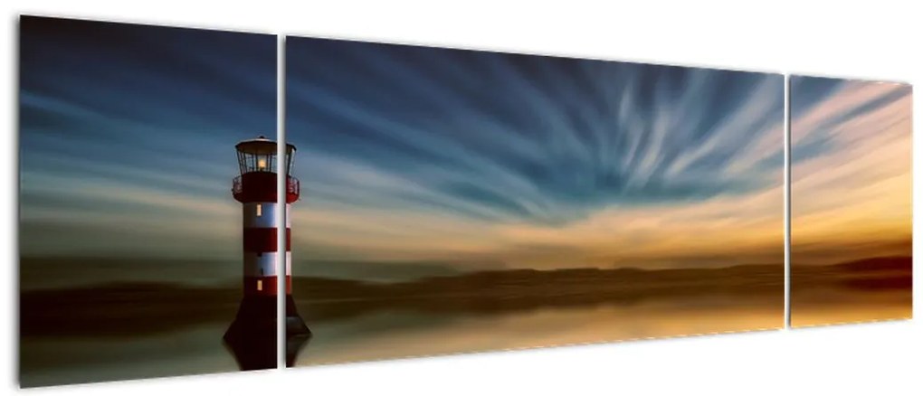 Obraz latarni morskiej na morzu (170x50 cm)