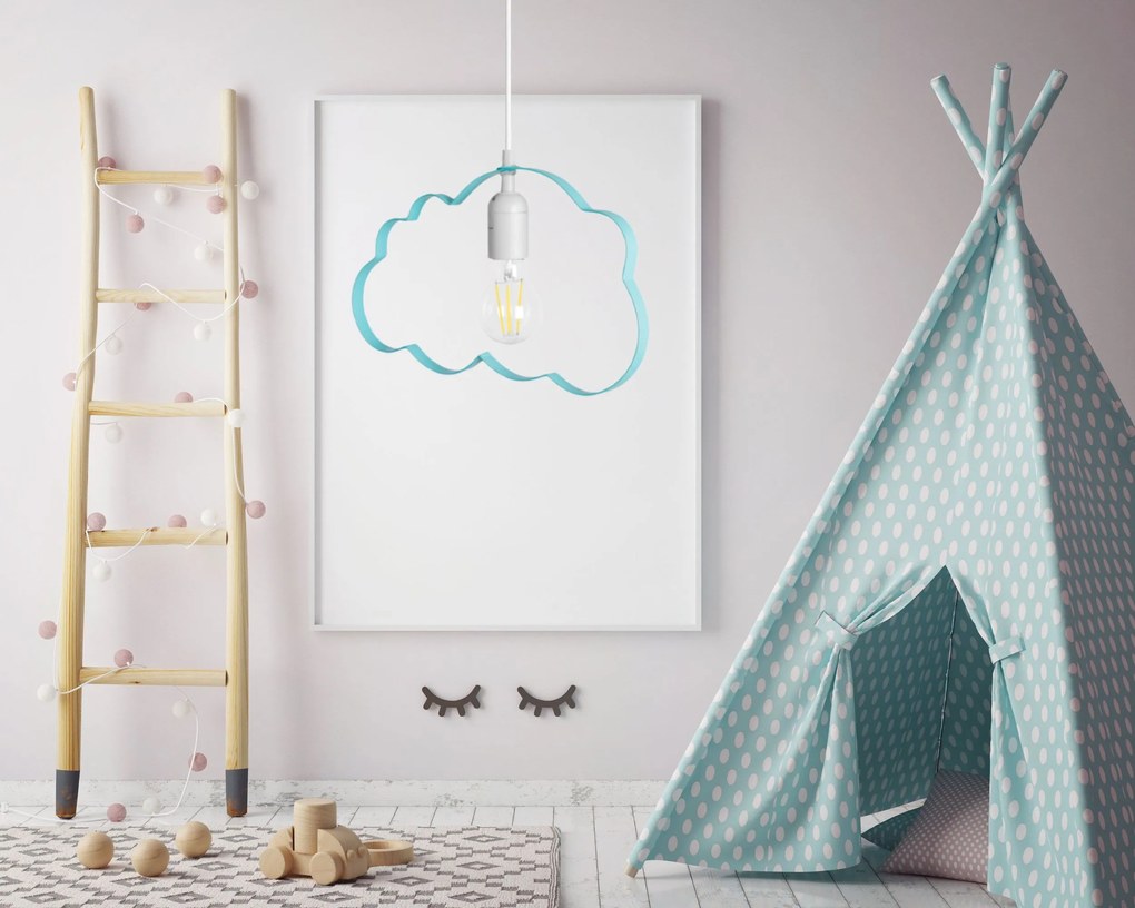 LAMPA WISZĄCA CHMURKA BŁĘKITNA