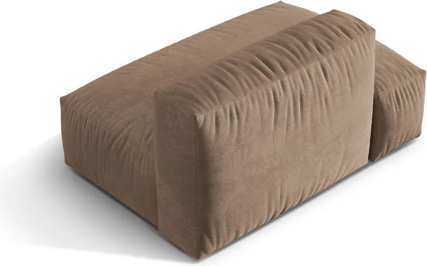 Jasnobrązowy aksamitny moduł sofy (lewostronny) Martina – Micadoni