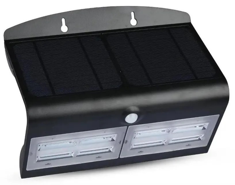 LED solarny kinkiet z czujnikiem LED/7W/3,7V 4000K IP65 4000mAh czarny